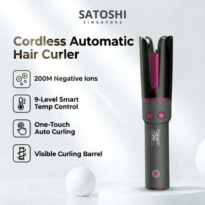 Premium Quality Auto Wireless Portable Hair Curler