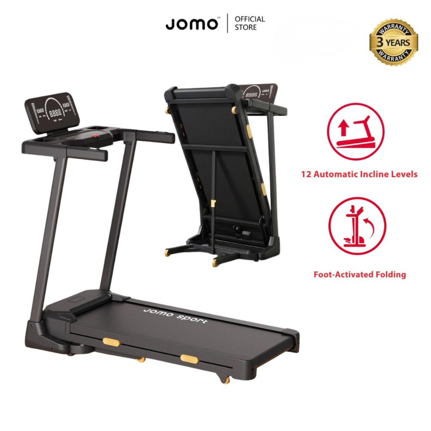 ✅SG Ready Stocks✅ JOMO Foldable Treadmill 140kg Auto Incline Home Gym Running Fitness Quiet 跑步机