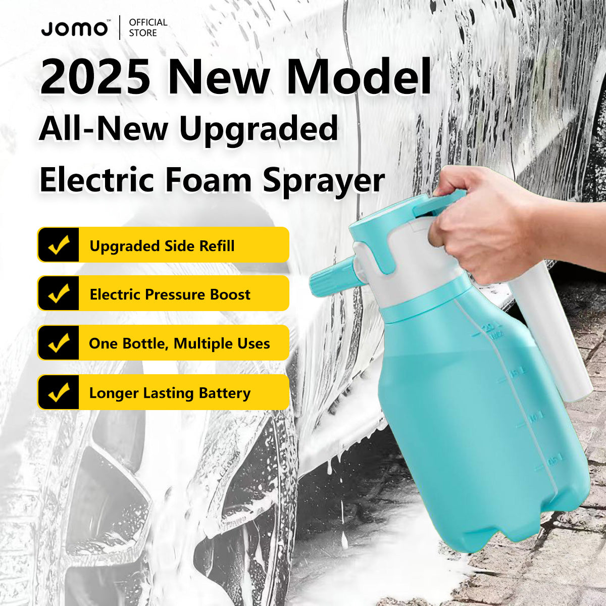 ✅2026 Upgraded✅Electric Foam Sprayer 2.0L Multi-Purpose Foam for Car Wash, Gardening & Home Cleaning