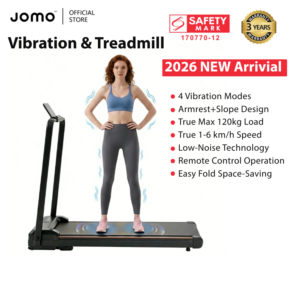 ✅2026 NEW✅JOMO Silent Foldable 2-in-1 Treadmill Fat Burning Home Mini No Assembly Quiet Running Machine跑步