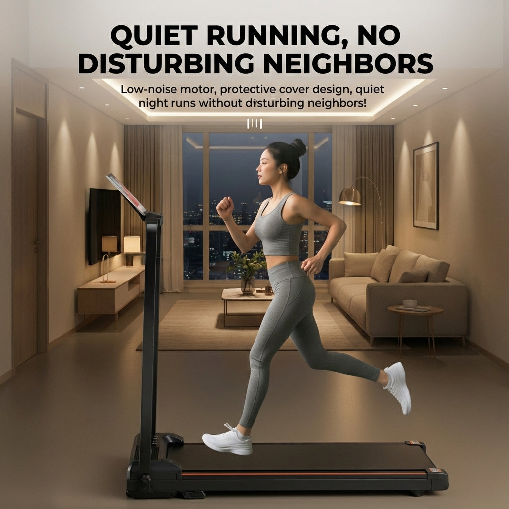 ✅2026 NEW✅JOMO Silent Foldable 2-in-1 Treadmill Fat Burning Home Mini No Assembly Quiet Running Machine跑步
