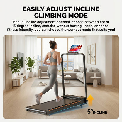 JOMO Silent Foldable 2-in-1 Treadmill Fat Burning Home Mini Running Machine跑步