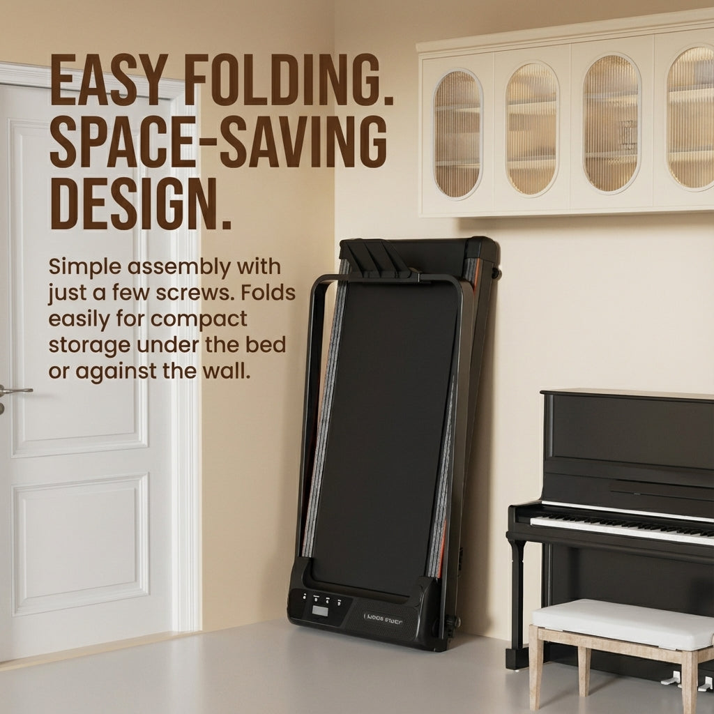 ✅2026 NEW✅JOMO Silent Foldable 2-in-1 Treadmill Fat Burning Home Mini No Assembly Quiet Running Machine跑步