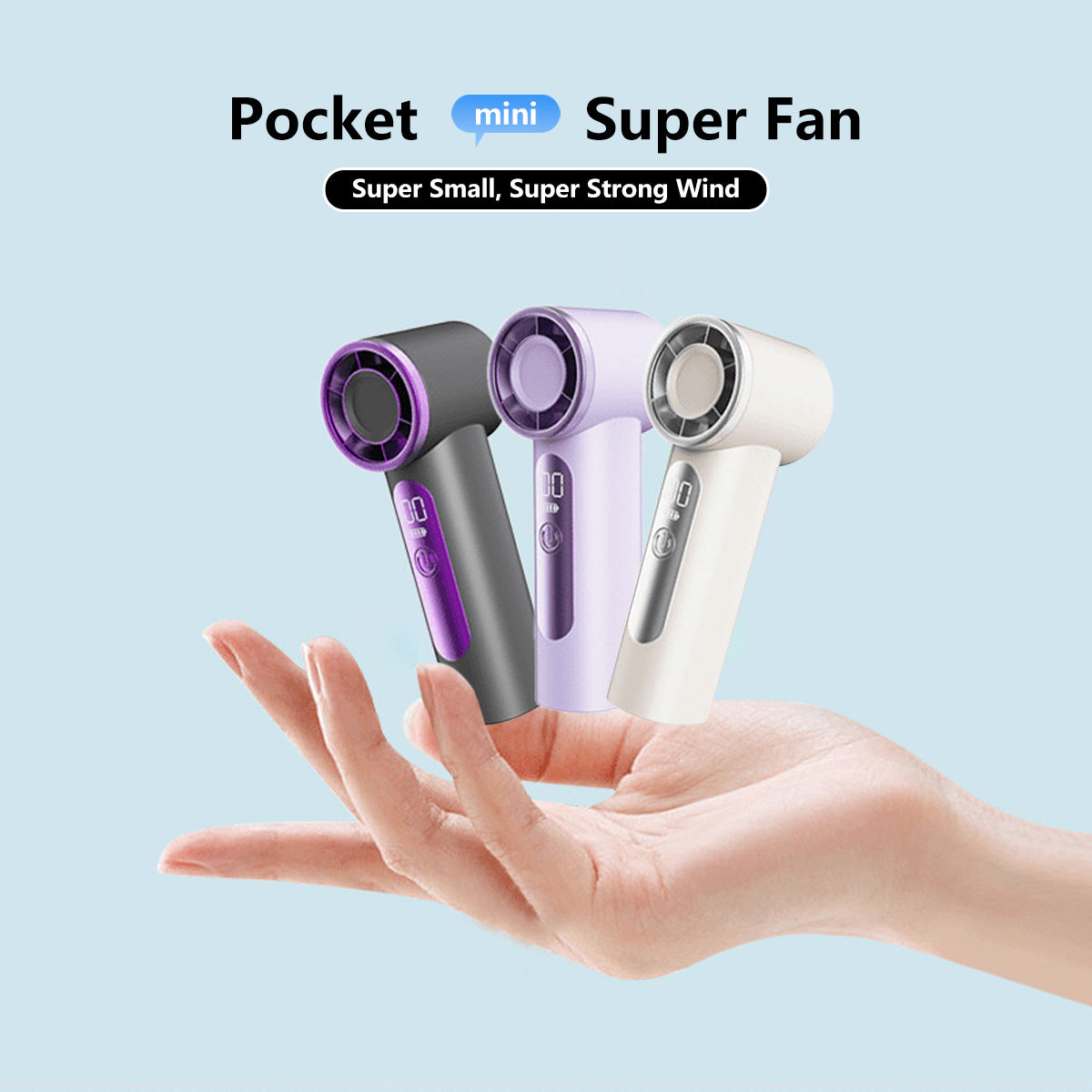 8.9cm Pocket Super Mini Fan 102g Ultra Light Portable Pocket Fan for Home & Travel Cooling
