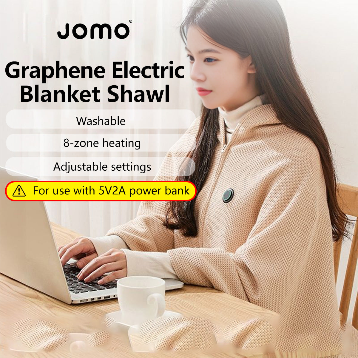 Graphene Washable Electric Heating Blanket Shawl