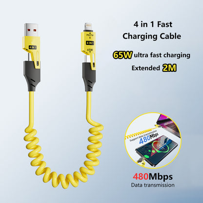 【Buy 1 Free 1】4-in-1 65W Ultra-Fast Charging Lightning Cable