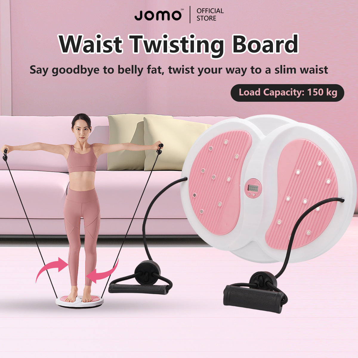 JOMO Waist Twisting Board Massage Feet and Enhance Core Strength with 3D Touch Points & Anti-Slip Base