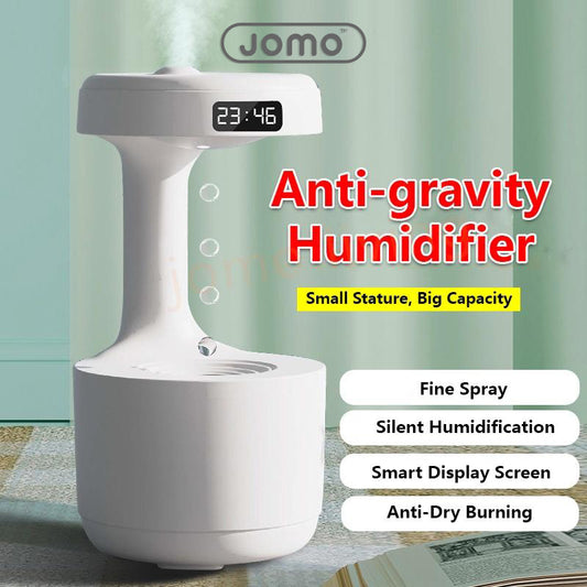 JOMO Anti Gravity Humidifier Digital Clock Night Light Nano Spray Smart Display Screen