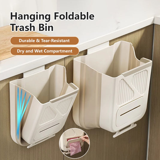 2-in-1 Hanging Foldable Garbage Bin 4L Dry and Wet Bins