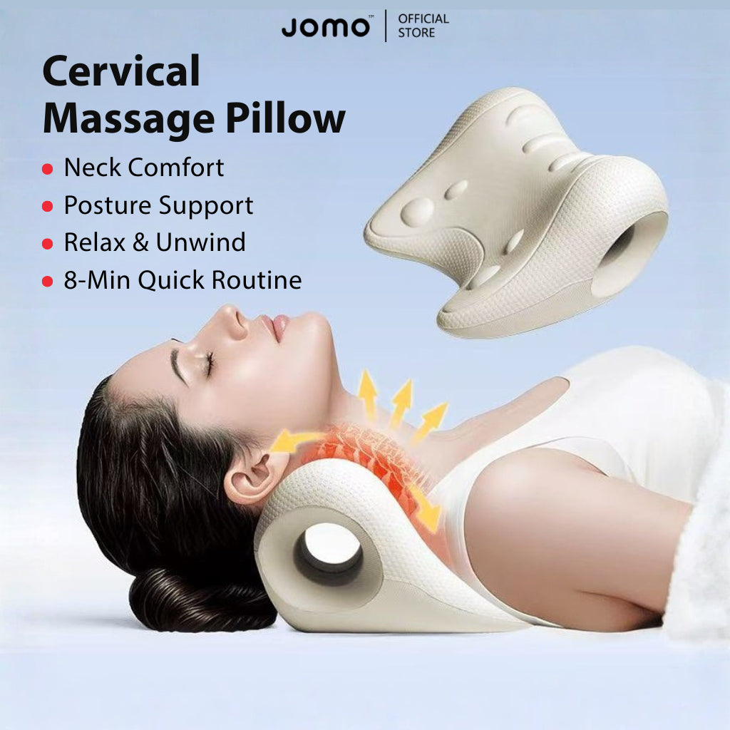 JOMO W Shaped Neck Pillow Neck Massager Cervical Support Pillow Neck Stretcher Gift Idea 颈部按摩枕