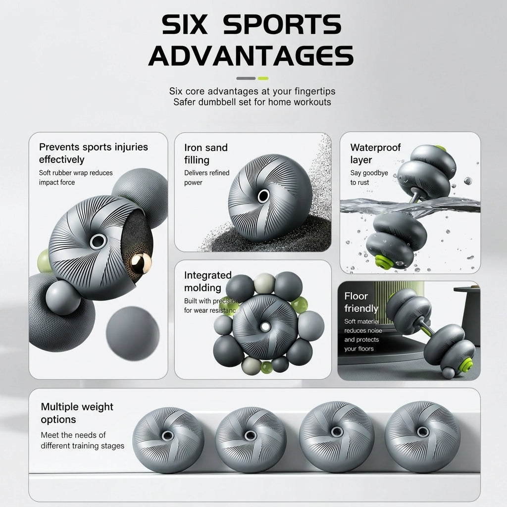 JOMO 3 in 1 Silent Soft Dumbbell Kettlebell Barbell Adjustable Weights Weight Loss Home Gym三合一软体哑铃 壶铃