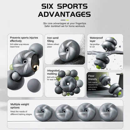 JOMO 3 in 1 Silent Soft Dumbbell Kettlebell Barbell Adjustable Weights Home Gym 三合一软体哑铃 壶铃