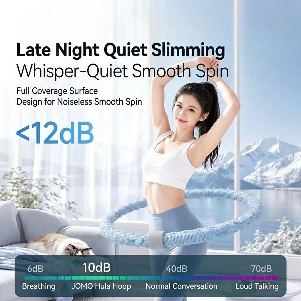 JOMO 2kg Ice Silk Weighted Hula Hoop Massage Fitness Workout Slimming Waist Trainer 冰丝呼啦圈 静音软呼啦圈