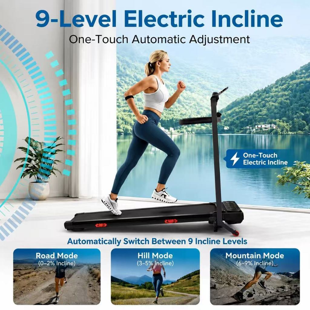 JOMO A100S Foldable Treadmill Incline Walking Pad 1-10km/h LED Display Remote Safety Lock Home Gym跑步机