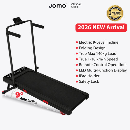 JOMO A100S Foldable Treadmill Incline Walking Pad 1-10km/h LED Display Remote Safety Lock Home Gym跑步机