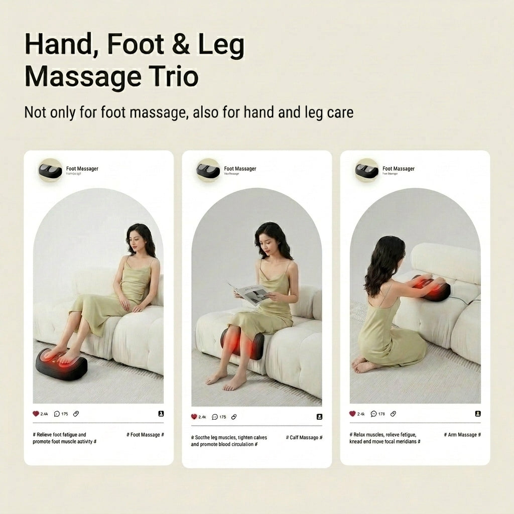 NEW Model Foot Massager Machine Feet Massage Kneading Heating Massager