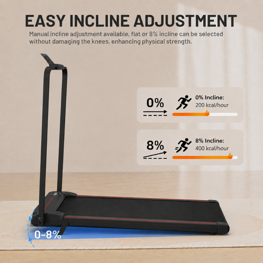 JOMO Treadmill Armrest + Slope Design Low Noise Indoor Foldable Treadmill