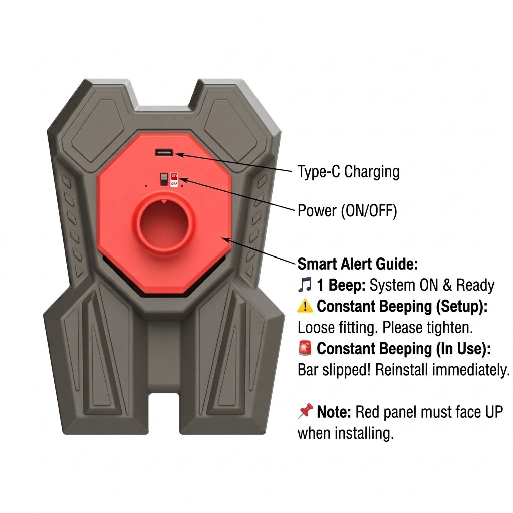 JOMO Upgraded Smart Sensor Doorway Pull Up Bar Chin Up Bar No Drill Smart Safety Alert Home Gym智能预警门上单杠