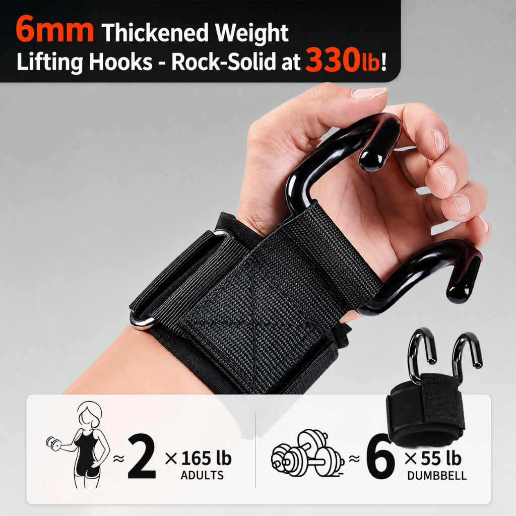 JOMO Pull Up Assist Hooks Weightlifting Hooks Wrist Straps Grip Hooks Gym Workout 引体向上助力钩