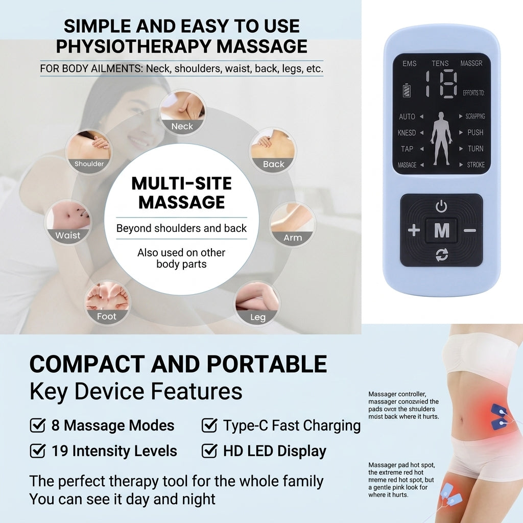 4- 8 Pads Digital Acupuncture Physiotherapy Device Multifunctional Portable Mini Pulse Massager