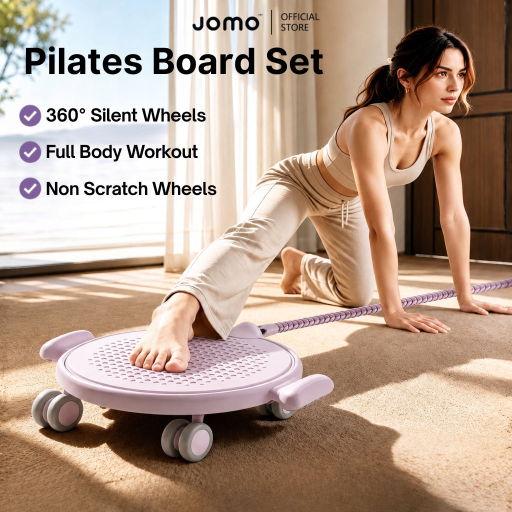 JOMO Pilates Slide Board with 4 Wheels Side to Side Abdominal Core Trainer Home Workout 普拉提滑行盘