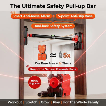 JOMO Upgraded Smart Sensor Doorway Pull Up Bar Chin Up Bar No Drill Smart Safety Alert Home Gym智能预警门上单杠