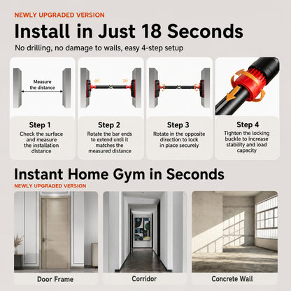 JOMO Upgraded Smart Sensor Doorway Pull Up Bar Chin Up Bar No Drill Smart Safety Alert Home Gym智能预警门上单杠