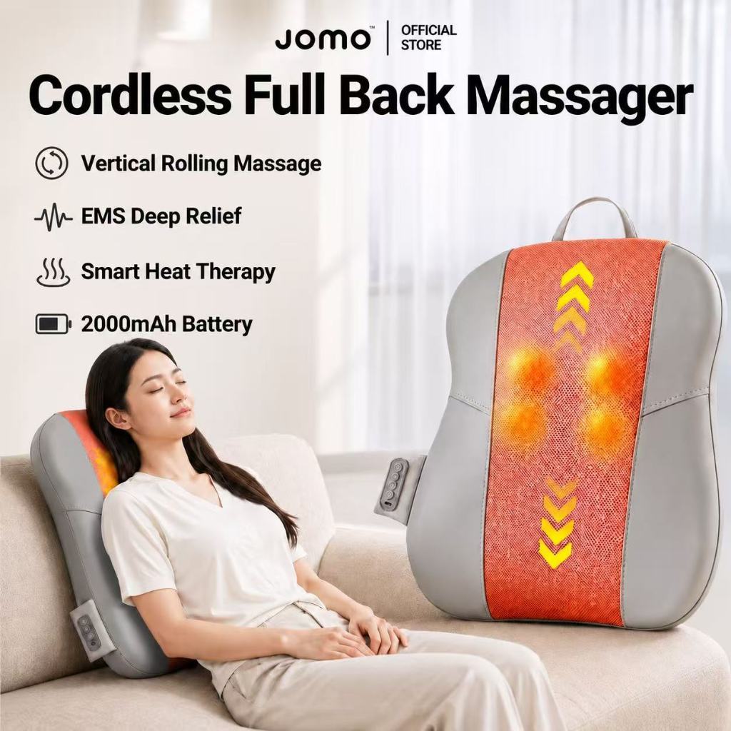 JOMO Shiatsu Back Massager Cushion Neck Shoulder Waist Massage Pillow with Heat & EMS 腰背按摩器