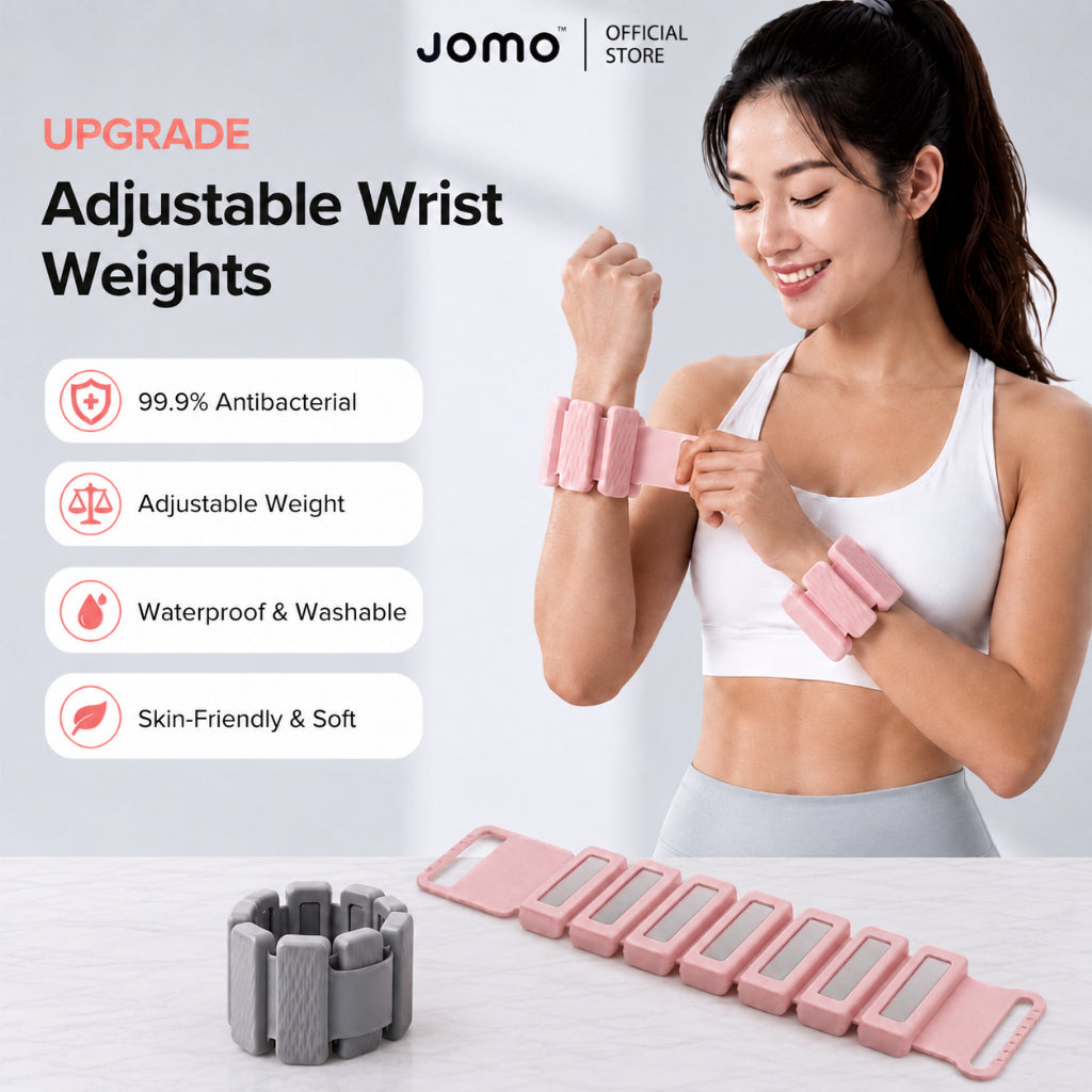 JOMO Adjustable Wrist Ankle Weights Silicone Wristbands Workout Running Fitness 2LB 3LB 可调节负重手环