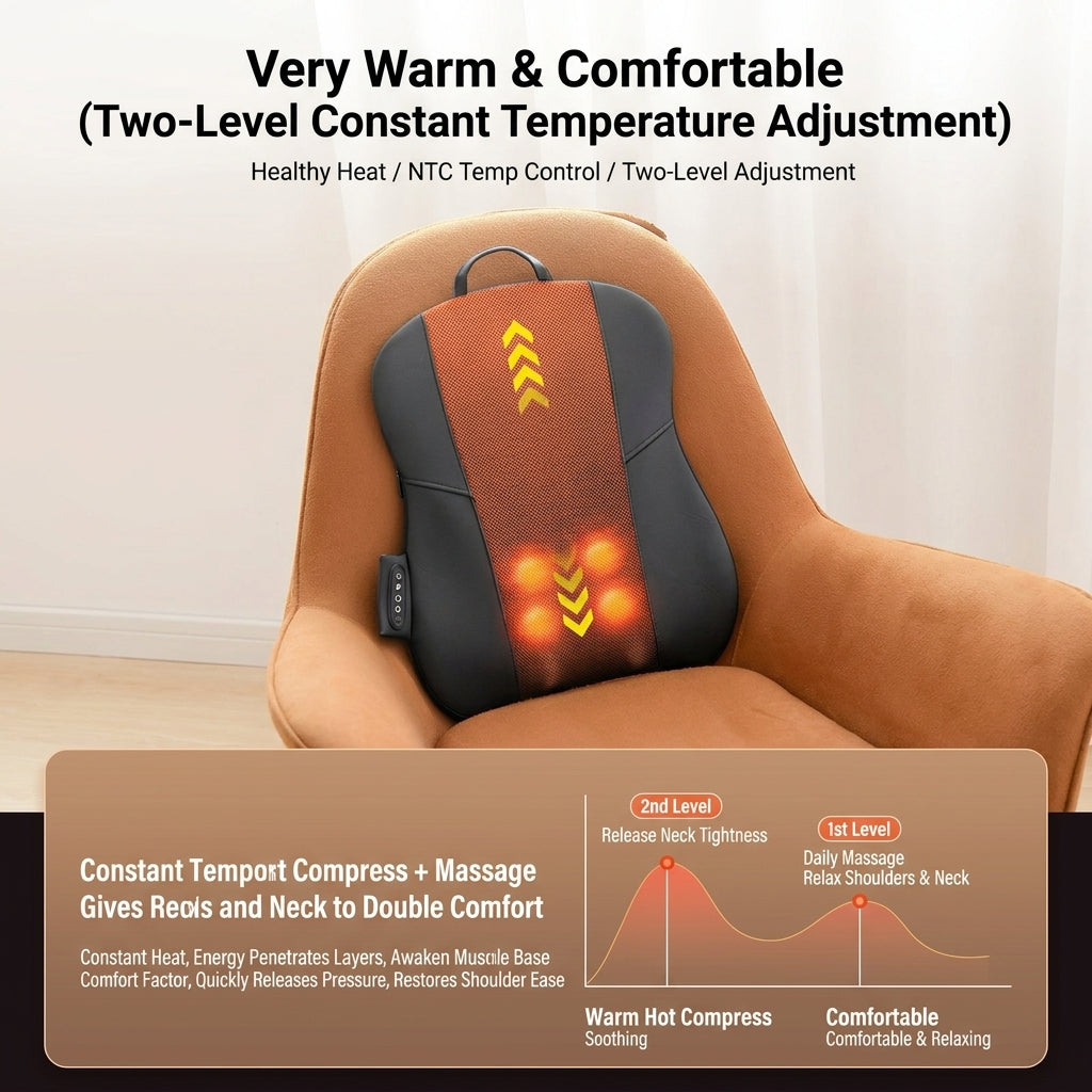JOMO Shiatsu Back Massager Cushion Neck Shoulder Waist Massage Pillow with Heat & EMS 腰背按摩器