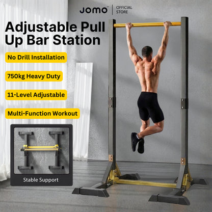 JOMO Adjustable Pull Up Bar Chin Up Bar Pull Up Station Heavy Duty Strength Training Workout 可调节引体向上架
