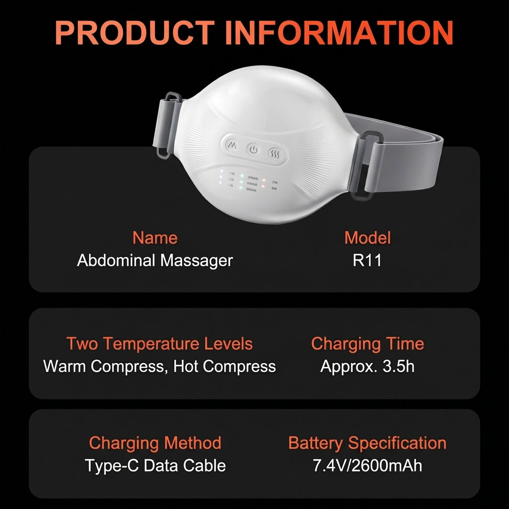 Abdominal Massager Belly Massage Belt Heating Waist Abdomen Pain Relief 揉腹仪