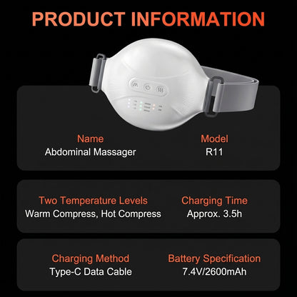 Abdominal Massager Belly Massage Belt Heating Waist Abdomen Pain Relief 揉腹仪