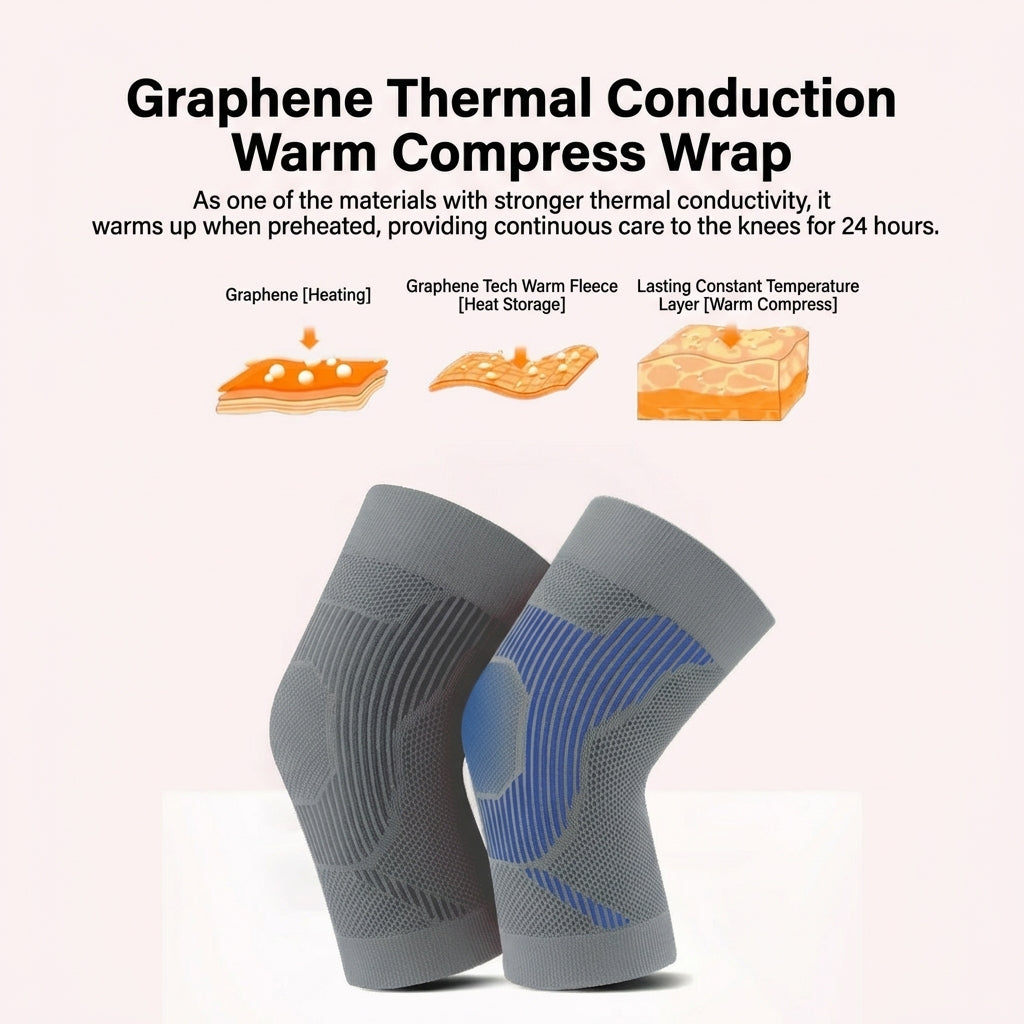 Japan Graphene Knee Pad Knee Support Heat Generating Material Anti-Slip Design High Elasticity