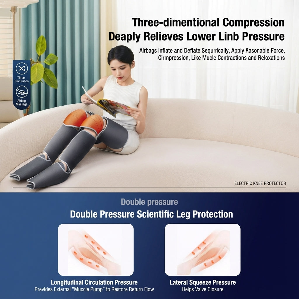 All in One Leg and Foot Massager for Circulation and Relaxation 6 Massage Modes