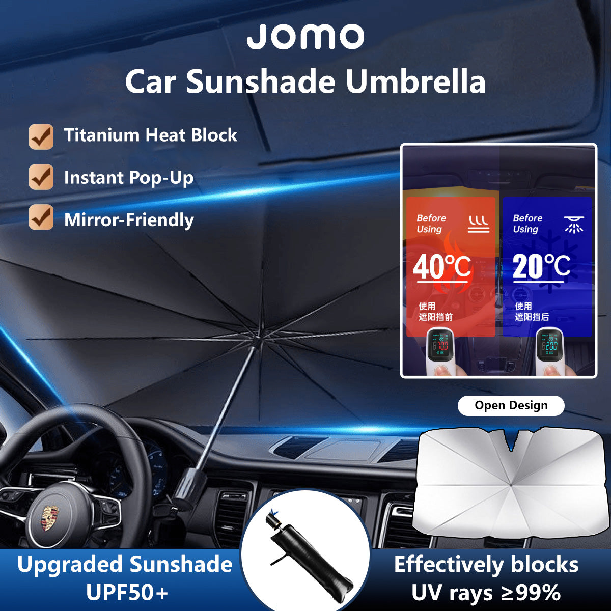 Car Sunshade Umbrella Sun & Heat Protection Privacy Protection Sunshield