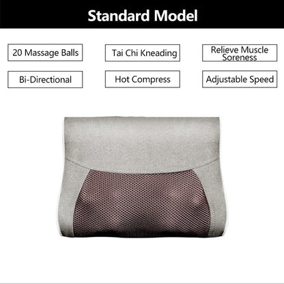Double Combination Wormwood Electrical Massage Pillow Shoulder Neck Massager