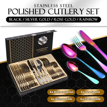 Stainless Steel 24 pcs Utensils Set Cutlery Gift Set Gift Idea