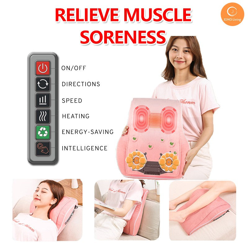 Neck Shoulder Back Massage Pillow Electric Cervical Back Massager Home/Car Dual Use