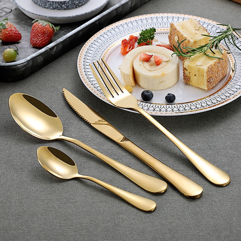 Cutlery Set 24 pieces Stainless Steel Fork Spoon Knife Tea Spoon Gift Set Utensils Vday Gift idea