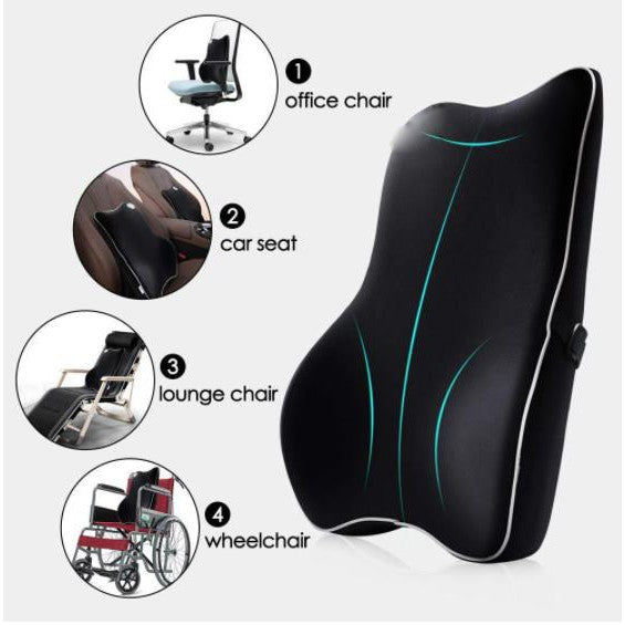 Memory Foam Lumbar Back Support Pillow For Computer Chair Massage Waist Car Seat  Cushion For Office Home Car Auto Seat Chair Car