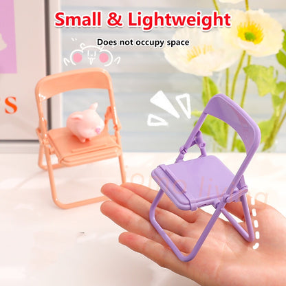 Mini Cute Phone Stand Holder Foldable Tablet Holder Pastel Mini Chair Mobile Phone Holder