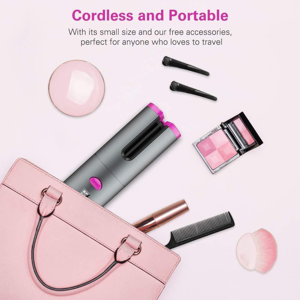 Auto Wireless Portable Ceramic Hair Curler USB Hair Straightener