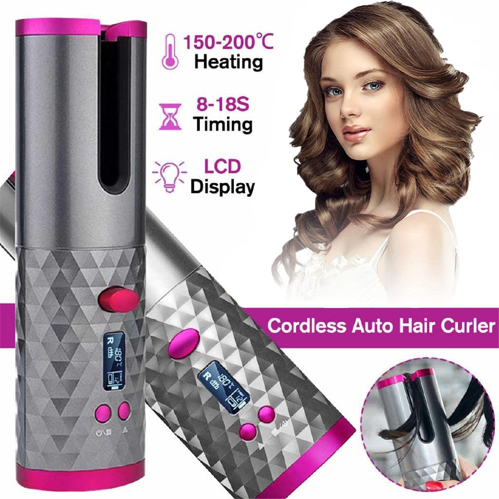 Auto Wireless Portable Ceramic Hair Curler USB Hair Straightener