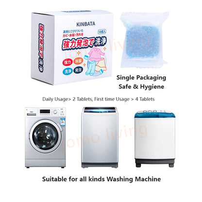 Japan Kinbata Washing Machine Cleaner Effervescent Tablet Sterilization Disinfection Anti Bacterial | JOMO Singapore