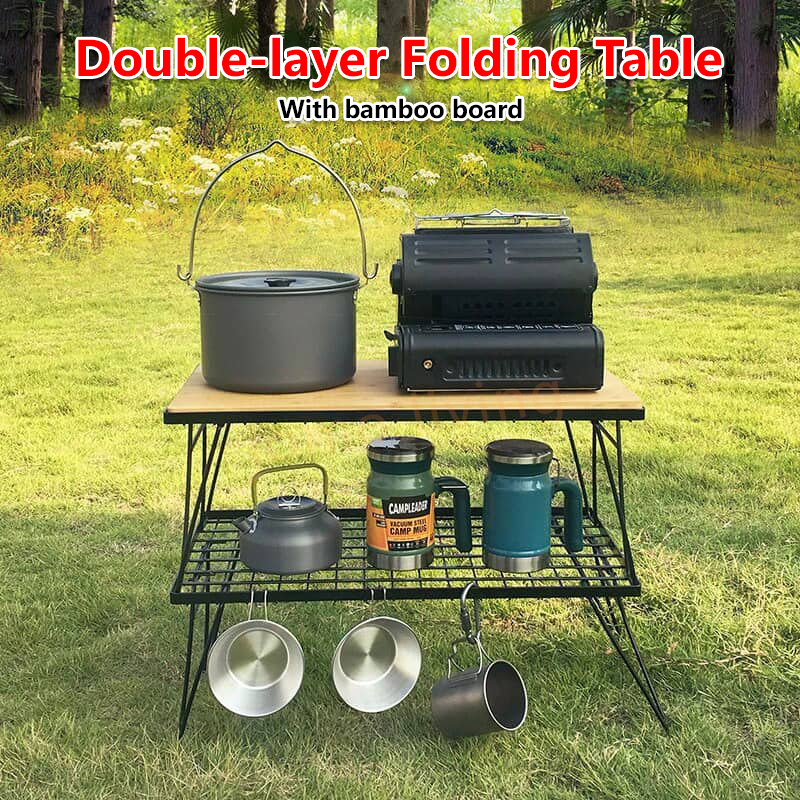Foldable Multipurpose Rack Stacking Storage Rack Stackable Table Multipurpose Table Camping Table Folding Table