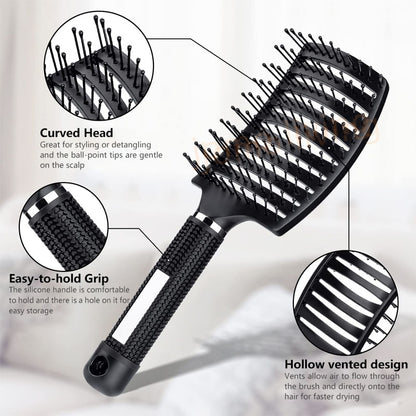 Rib Bone Hair Massage Comb Curved Scalp Hair Styling Comb Hair Volumizing