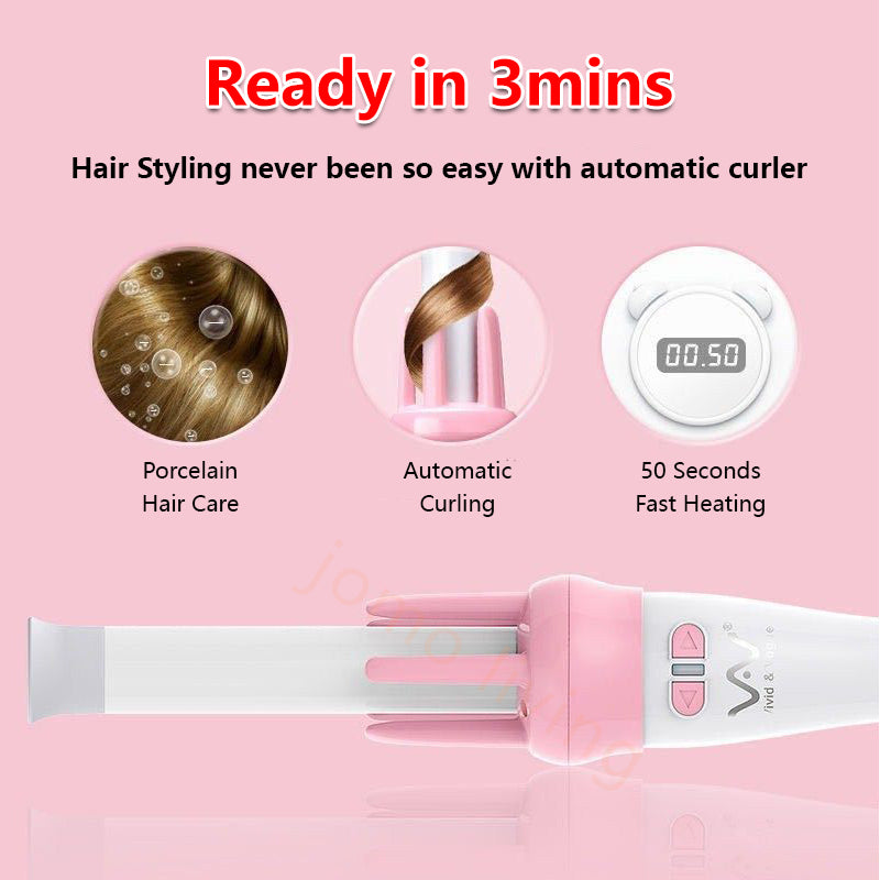 Auto Wireless Portable Ceramic Hair Curler USB Hair Straightener