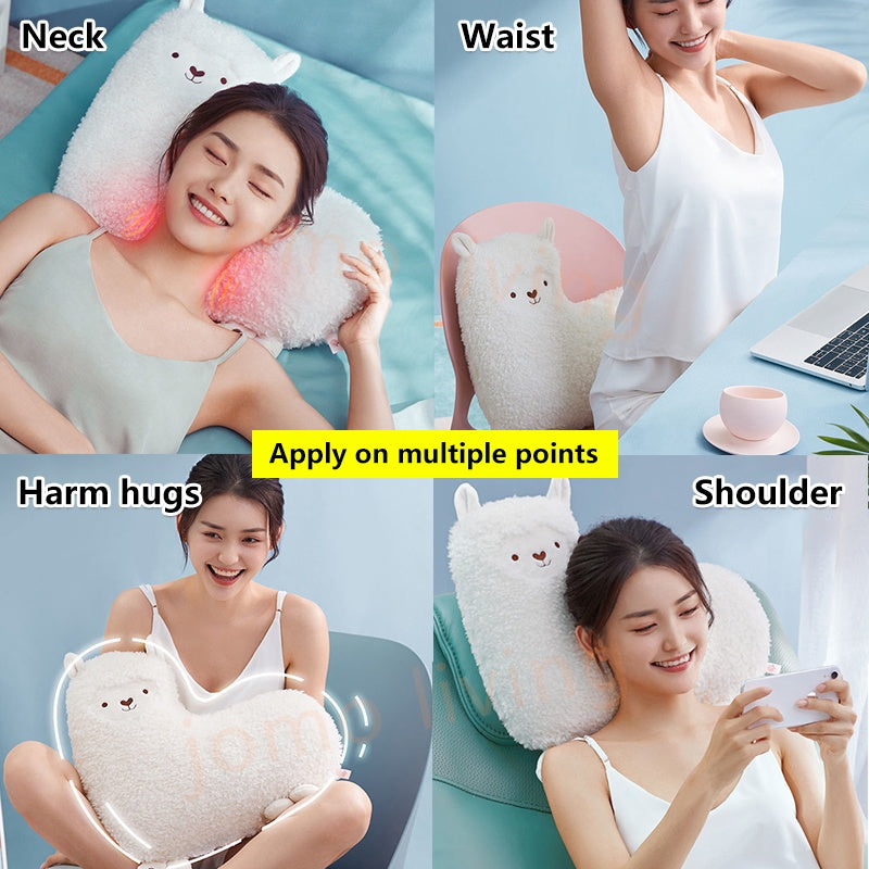 JOMO Electric Alpaca Heat Massager Pillow Cushion Hot Compress Massage Cute Gift Idea