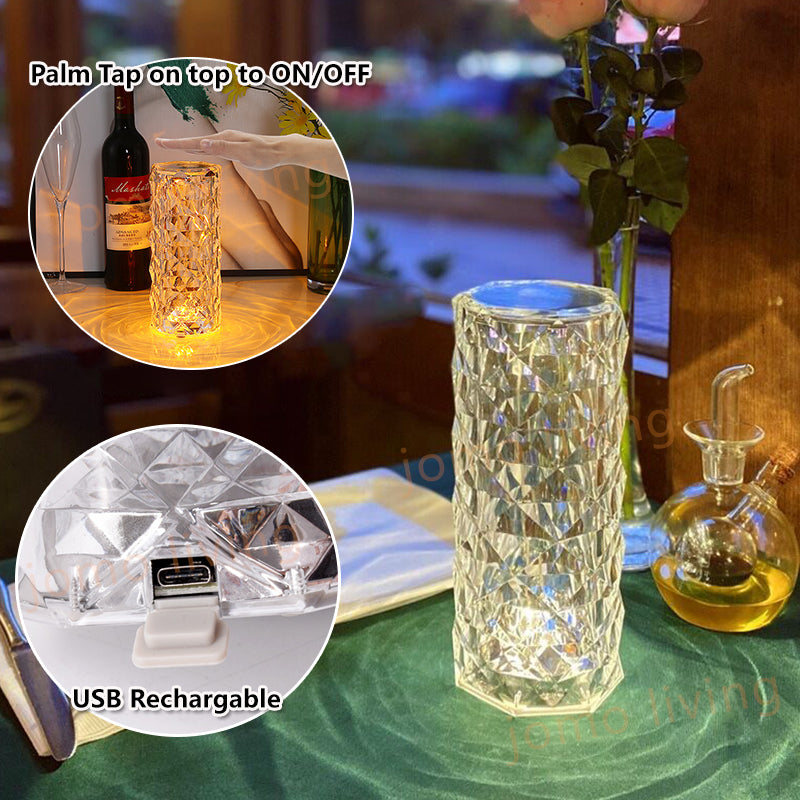 Diamond Table Lamp Crystal Side Lamp Dining Table Diamond Light LED Night Lamp Gift Idea